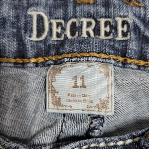 Y2k Boot Cut Med Wash Jeans Embroidered Flap Pocket Relaxed Denim Low Rise SZ 11 - Picture 11 of 12